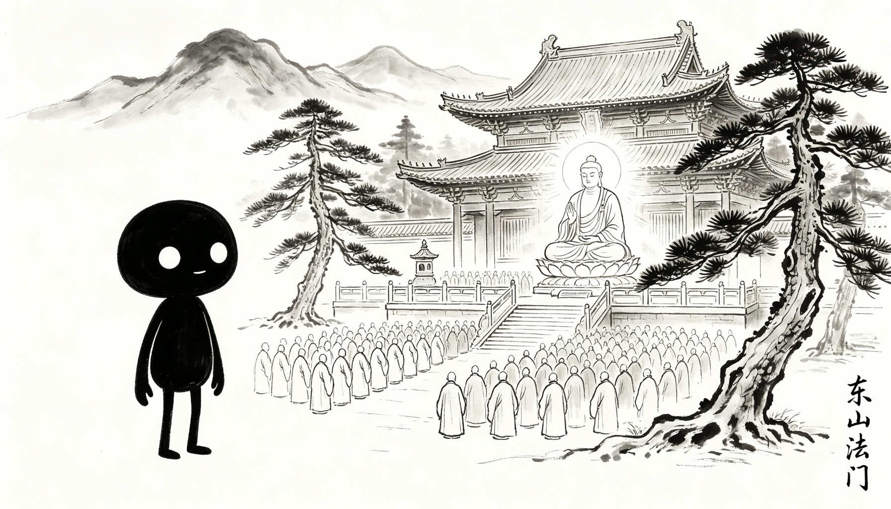 东山法会，七百僧众