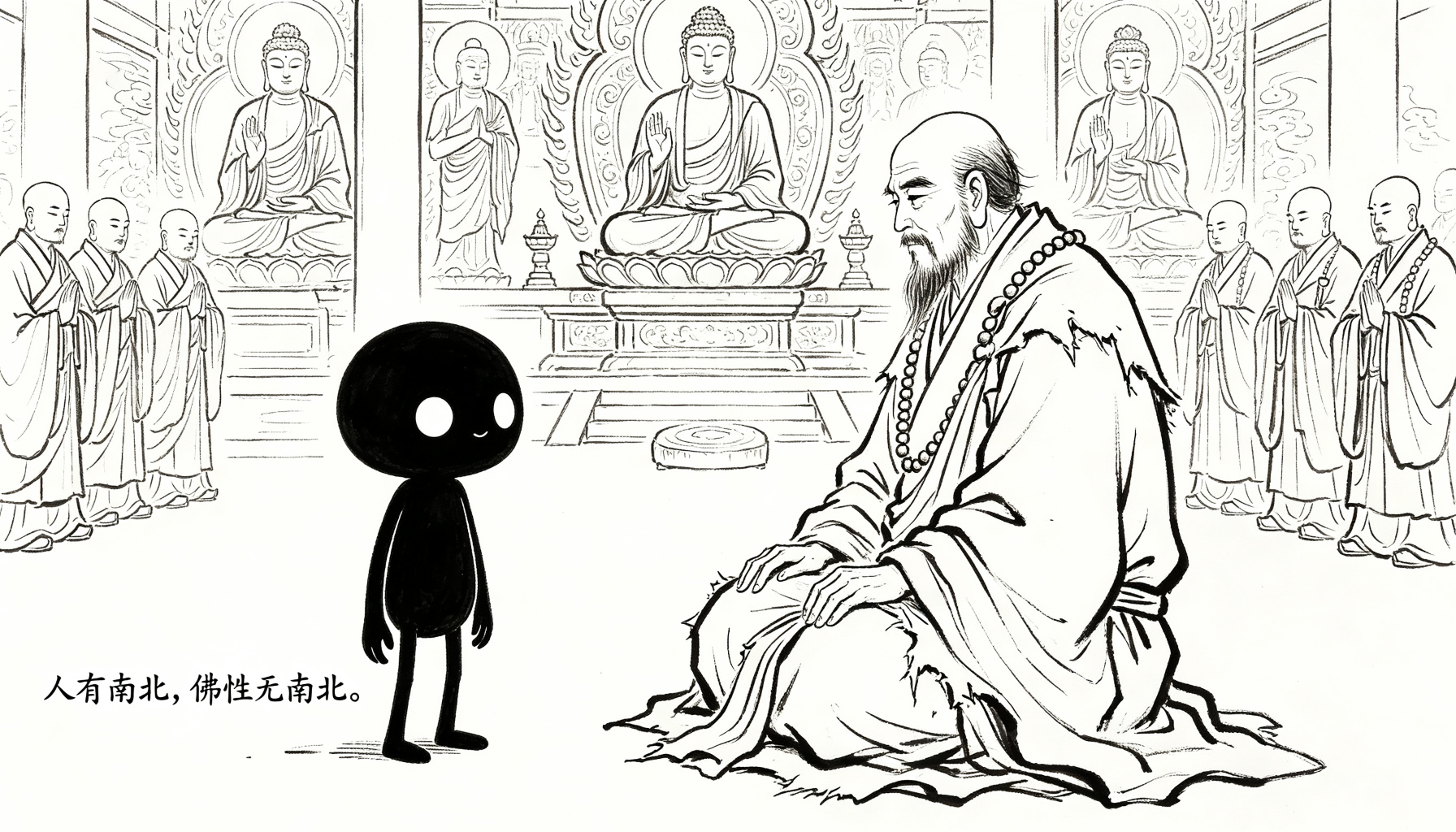 人有南北，佛性无南北